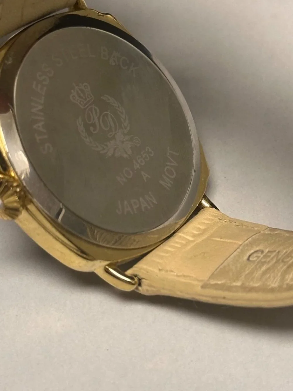 Premier Designs Watch Women Gold Tone Beige Leather Band New Battery 8